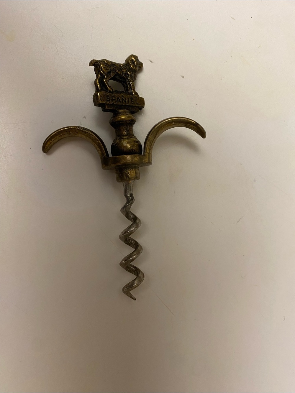 Vintage Brass Corkscrew, Spaniel Dog